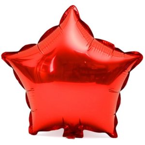 Heart-shaped helium balloon<span> - </span>Red star without message 42x42cm