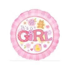 Ballon hélium pour naissance "IT'S A GIRL"